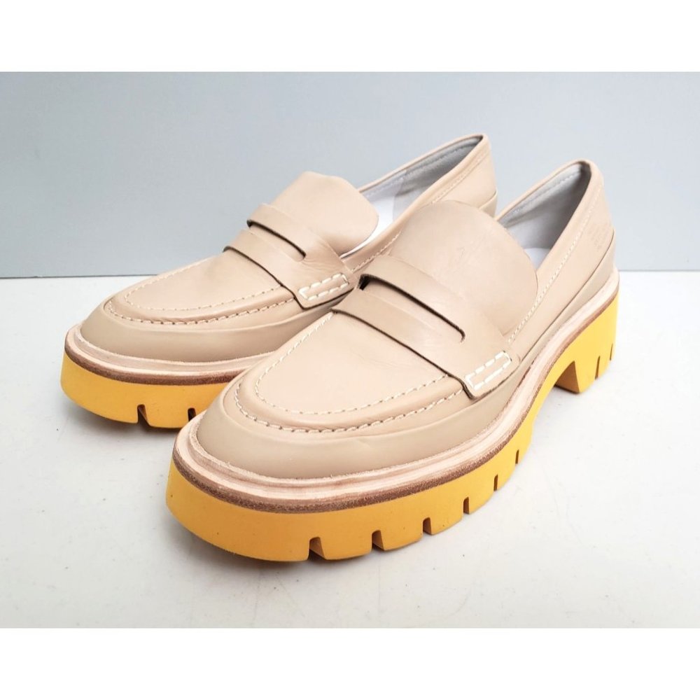 Oncept Cream Loafers with Yellow Soles